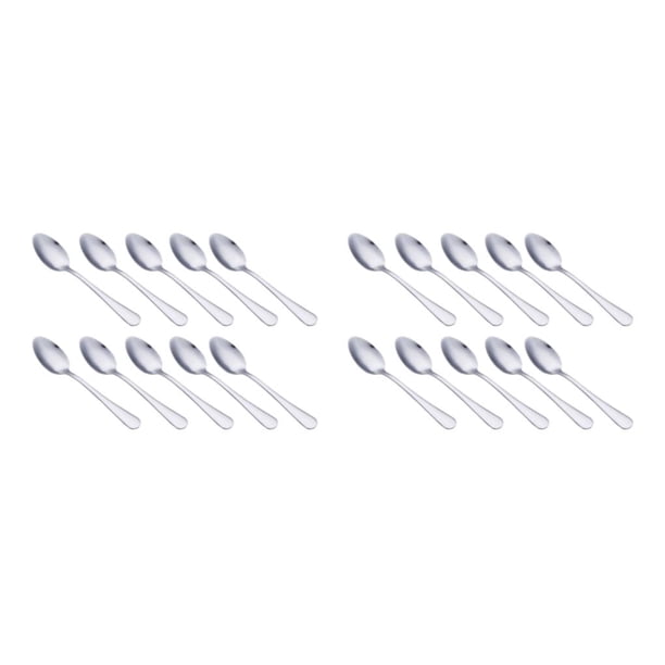 Inteprter Cuchara de acero inoxidable de 10 piezas, Color sólido, reemplazo antioxidante, té de la leche, helado, sopa, tipo de vajilla Tipo 2 2Conjunto