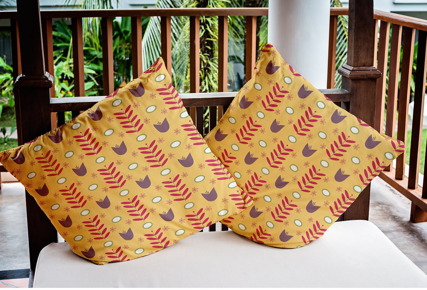 16" x 16" Simply Daisy Spring Garden Indoor/Outdoor Pillow, Daffodil Yellow Qty 1