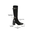 thumbnail image 3 of Womens Comfort Foam Extra Wide Calf Stacked Heel Knee High Boots, 3 of 5