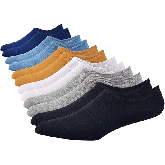 Eryueer Jormatt Mens No Show Socks Cotton Low Cut Ankle Short Casual Socks Men With Non-Slip Grips, 6/8/12 Pairs