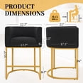 thumbnail image 4 of CRERIYO 26" H Counter Height Bar Stools Set of 1, Fabric Upholstered Modern Barrel Accent Stools with Metal Frame, Black-Golden Leg, 4 of 6