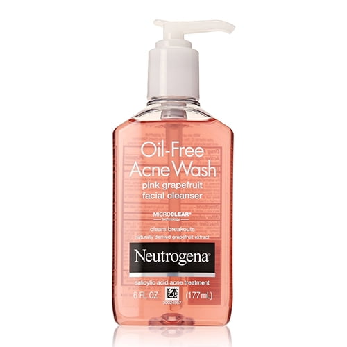 Neutrogena OilFree Acne Wash Facial Cleanser, Pink Grapefruit 6 Oz