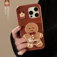 thumbnail image 2 of Gingerbread man shaker stand iphone16 mobile phone case apple 15promax Christmas cartoon 14 suitable for 13 soft, 2 of 5