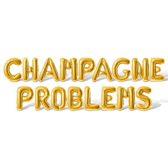 Letter Balloons - CHAMPAGNE PROBLEMS 16" Inch Alphabet Letters Foil Mylar Balloon Birthday Party Banner (Gold)