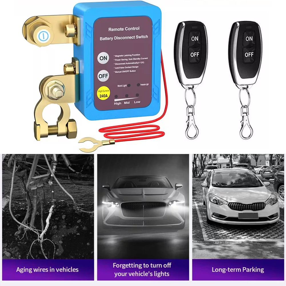 CENL Car Remote Battery Disconnect Switch 12V 240A Battery Kill Switch Auto RVs Truck