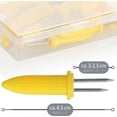 thumbnail image 4 of 16x Corn On The Cob Skewers With Stainless Steel Pins, Rust Resistant - Reusable Corn Skewers - Grill (16 Pack - Corn), 4 of 5