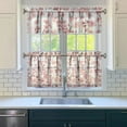 thumbnail image 3 of Rustic Vintage Curtains 24 Inch Short - 3 Panel Wildflower Farmhouse Set with Bohemian Floral Design, Rod Pocket Kitchen, 3 of 4