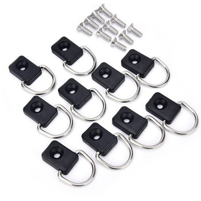 Scienceny 10 piezas de amarres de Kayak de acero inoxidable, anillos de amarre para cama de camión, sujetadores de correa, piezas de barco, Kit Type4 NO4