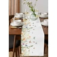 thumbnail image 4 of Butterfly Floral Table Runner 90 Inches Long for Dining Table Decor,Botanical Plant Leaves Herb Watercolor Burlap Linen Farmhouse Table Runner Coffee Table Runners Dresser for Kitchen Party Holiday, 4 of 8