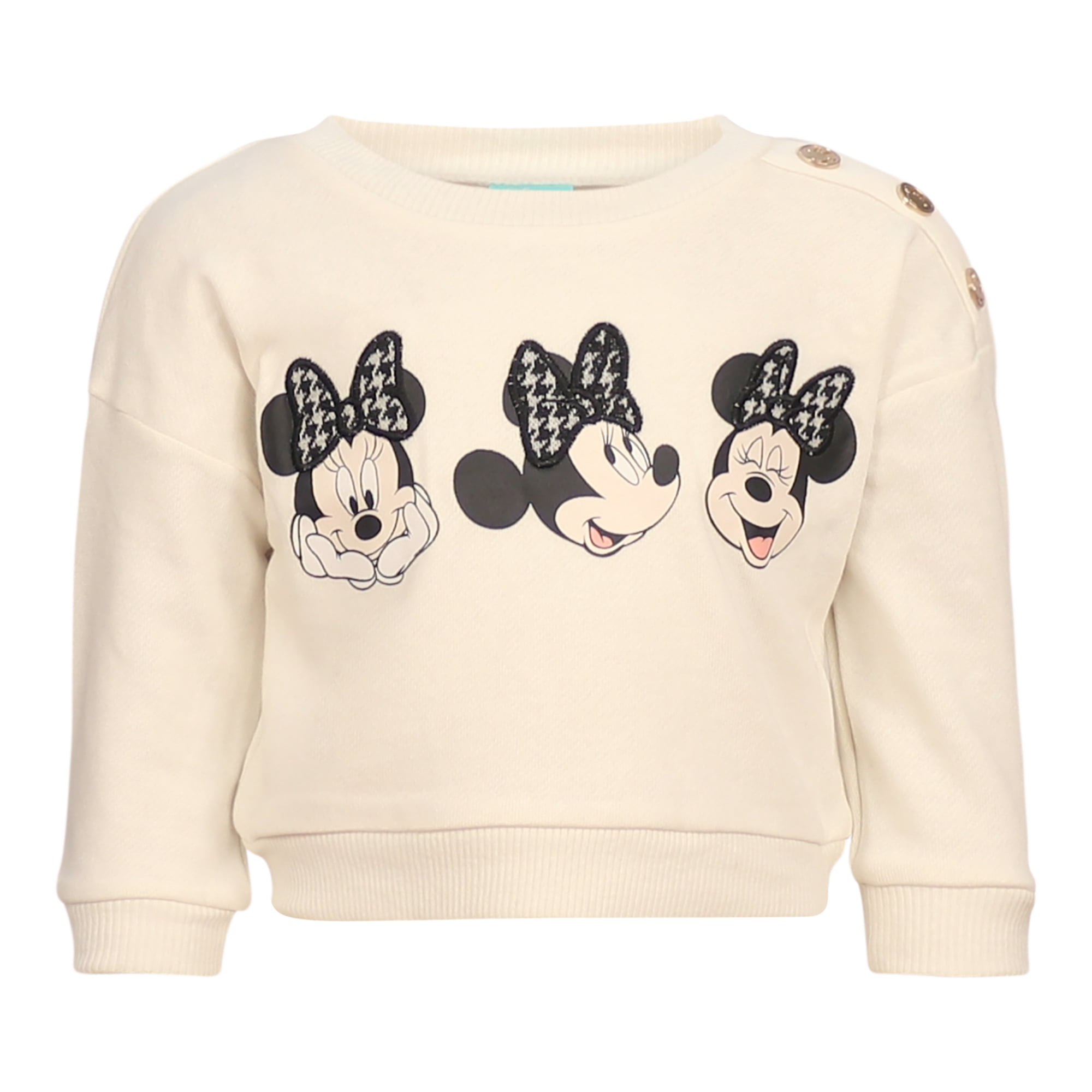 Disney Clothes Minnie Mouse Baby Girls 2-Piece Skirt Set – Long Sleeve Top & Plaid Skirt Outfit Set (12M–24M)