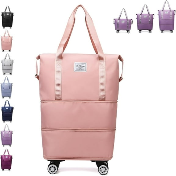 Kulken Travel Bag with Wheels, 2025 New Large Capacity Travel Bag - Universal Wheel Removable, Expandable Foldable,Weekend Bag for Travel, Rolling with Wheels