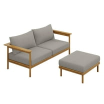 Wren 2-Piece Sofa and Ottoman Set in Natural Driftwood