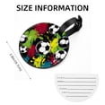 thumbnail image 5 of Football 2pcs PU Leather Round Bag Tags with Privacy Cover and Name ID Tag - Suitcase Tags for Travel Luggage, Handbags, Backpacks, School Bags, 5 of 6