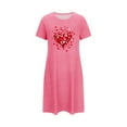 thumbnail image 4 of FDGIU Women's Heart Printed Nightgown for Valentine's Day - Soft Short Sleeve Sleepshirt Pajama Dress Loungewear S-2XL, 4 of 6