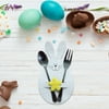 WOXINDA Easter Bunny Head Sticky Flower Knife And Fork Bag Rabbit Head Cutlery Set 4 Sets Three Colors