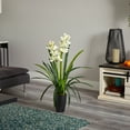 thumbnail image 3 of Nearly Natural 39" Cymbidium Orchid Plastic Artificial Plant, White, 3 of 3