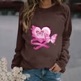 thumbnail image 2 of PVCS Womens Trendy Sweatshirts Breast Cancer Print Blouse Crew Neck Loose Long Sleeve T-shirt M, 2 of 4