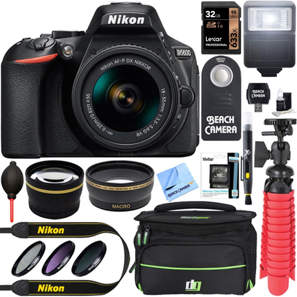 Nikon D5600 Dslr Camera Af S Dx 18 55mm Vr Lens Kit Renewed Accessory Bundle 32gb Sdhc Memory Slr Photo Bag Wide Angle Lens 2x Telephoto Lens Flash Nikon D5600 Dslr Camera Af S Dx 18 55mm Vr Lens Kit Renewed Accessory Bundle 32gb Sdhc Memory Slr Photo Bag Wide Angle Lens 2x Telephoto Lens Flash