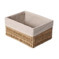 thumbnail image 2 of AOMXGD Hand Woven Rope Storage Basket, 8.7x6.3x4.3In Decorative Organizer Plastic Bin For Kitchen, Bathroom, Closet, Shelves Daily Sundries Arrangement, 2 of 7