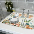 thumbnail image 6 of Hummingbird Flowers Dish Drying Mat 18x24 Inches,Watercolor Floral Butterflies Seasonal Absorbent Microfiber Drainer Rack Pads Protector for Countertop Coffee Bar, 6 of 6