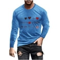 thumbnail image 2 of Fartey Men's Valentine's Day T Shirts Big and Tall Long Sleeve Crew Neck Workout Tshirts Fashion Funny Valentines Graphic Tees 2025 Blue S-4XL, 2 of 5