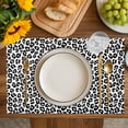 thumbnail image 4 of Black Abstract Art Placemats Set of 8, Elegant Modern Art Luxury Placemats for Dining Table, Place Mats for Kitchen Tabletop, Waterproof Wipeable Dining Table Mats Set, 4 of 9