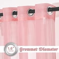 thumbnail image 3 of Coral Sheer Curtains L63 inches - Grommet Lightweight Gauzy Textured Sheer Panels Window Treatment for Girl/Daughter's Bedroom (W54 x L63, Coral, 2 PCs), 3 of 8