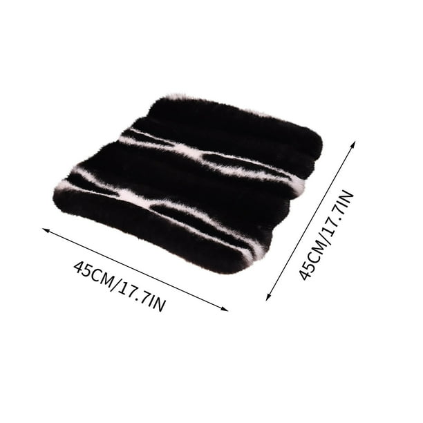Sofa Vama Ropa de Cama Cojín de invierno para asiento de coche, corto, de felpa, con estampado de rayas verticales, para asiento delantero individual, cálido para invierno for Navideño