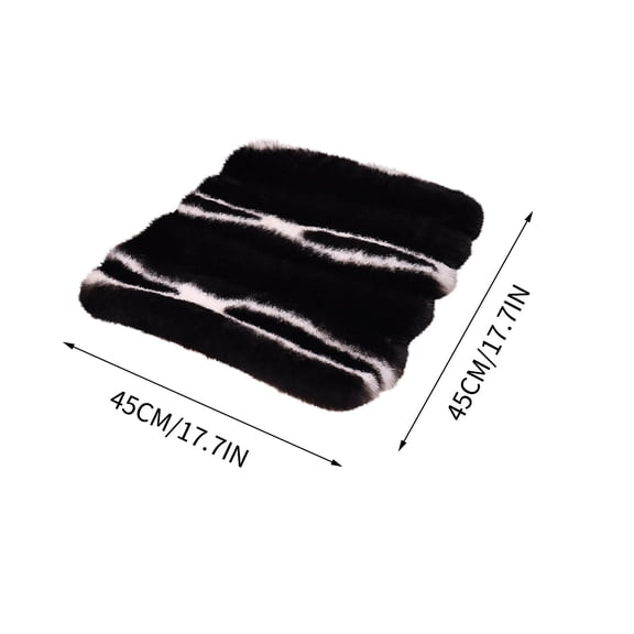 Car Seat Cushion Winter Warm Short Plush 45x45cm Thick Seat Cushion Vertical Stripe Pattern Front Single Seat