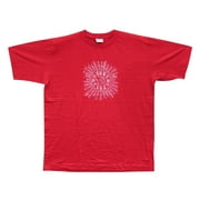 Mogul Unisex Red T-Shirt Om Printed Cotton Summer Yoga Tee Shirts