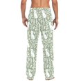 thumbnail image 4 of FORMRS Mens Pajama Pants with Pockets Soft Cotton Sleepwear Lounge Bottoms, Sizes S-2XL, Green Floral Cat Pattern, 4 of 7