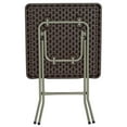 thumbnail image 3 of 2-Foot Square Brown Rattan Plastic Folding Table, 3 of 9