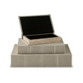 thumbnail image 3 of Benjara Jolly Decor Storage Book Box Set of 3, Beige Linen, Black Velvet Lining, 3 of 5