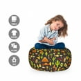 thumbnail image 2 of Mexico Storage Toy Bag Chair, Pattern with Traditional Sombrero Tequila Taco Skull Guitar Cactus, Stuffed Animal Organizer Washable Bag, Small Size, Charcoal Grey White, by Ambesonne, 2 of 3