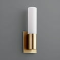 thumbnail image 5 of 14.38 Inch 11.9W 120V 1 Led Wall Sconce-Aged Brass Finish-Matte White Glass Color Oxygen Lighting 3-528-40, 5 of 7