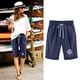 thumbnail image 5 of Mujeres Pantalones Cortos Casual, Cintura Elástica Día de la Independencia de la Impresión Pantalones Cortos con Cordón con Bolsillos para Verano Primavera de Uso Diario, Pantalones Cortos de Verano P, 5 of 8