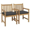 thumbnail image 2 of vidaXL 2/4/6/8x Solid Teak Wood Garden Chair with Multi Color Cushions Lounge, 2 of 139