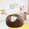 thumbnail image 2 of Yoloke No Filler Oversized Bean Bag Cover,largertnbean Bag Cover ,Bean Bag Chair Cover Lazy Sofa Bed Cover Velvet Bean Bag Cover Gaming and Young Adult Bean Bag Chair(Brown), 2 of 3