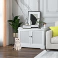thumbnail image 3 of Gymax Cat Litter Box Enclosure w/ Scratching Pad & Adjustable Divider End Table Cabinet, 3 of 10