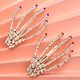 thumbnail image 4 of 2 piezas pinza de pelo esqueleto pinza de pelo punky hueso estilo de mano clip horquilla sombreros accesorios de decoración de halloween (rojo + azul), 4 of 6