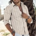 thumbnail image 1 of Blusa y camisa de manga larga con cuello vuelto para hombre, informal, con estampado de botones y bolsillo, cuello vuelto, blusa de manga larga, blusa de poliéster para hombre, 1 of 6