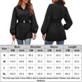thumbnail image 2 of Camisa Chaqueta con botones para mujer, cómoda blusa, abrigos elegantes con cinturón, chaqueta tipo túnica Ygjytge Negro T S para Mujer, 2 of 6