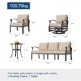 thumbnail image 7 of Gotland 7 Piece Aluminum Patio Furniture Set,Modern Metal Outdoor Patio Furniture w/5.1'' Thick Cushion,Swivel Chairs and Round Coffee Table,Patio Conversation Sets for Porch,Deck,Sand, 7 of 7