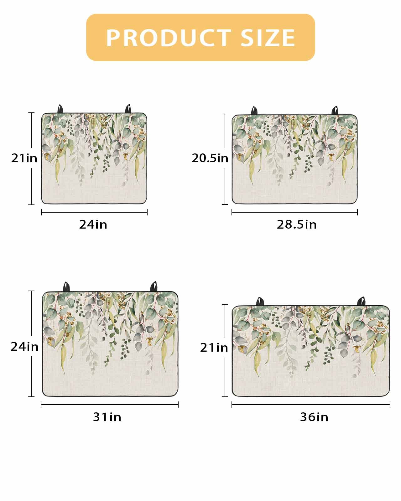 Large Induction Cooktop Protector Mat Eucalyptus Leaves Stove Top Covers for Electric Stove, Green Summer Botanical Rustic Decorative Stove Burner Cover Mats, Glass Top Stove Cover
