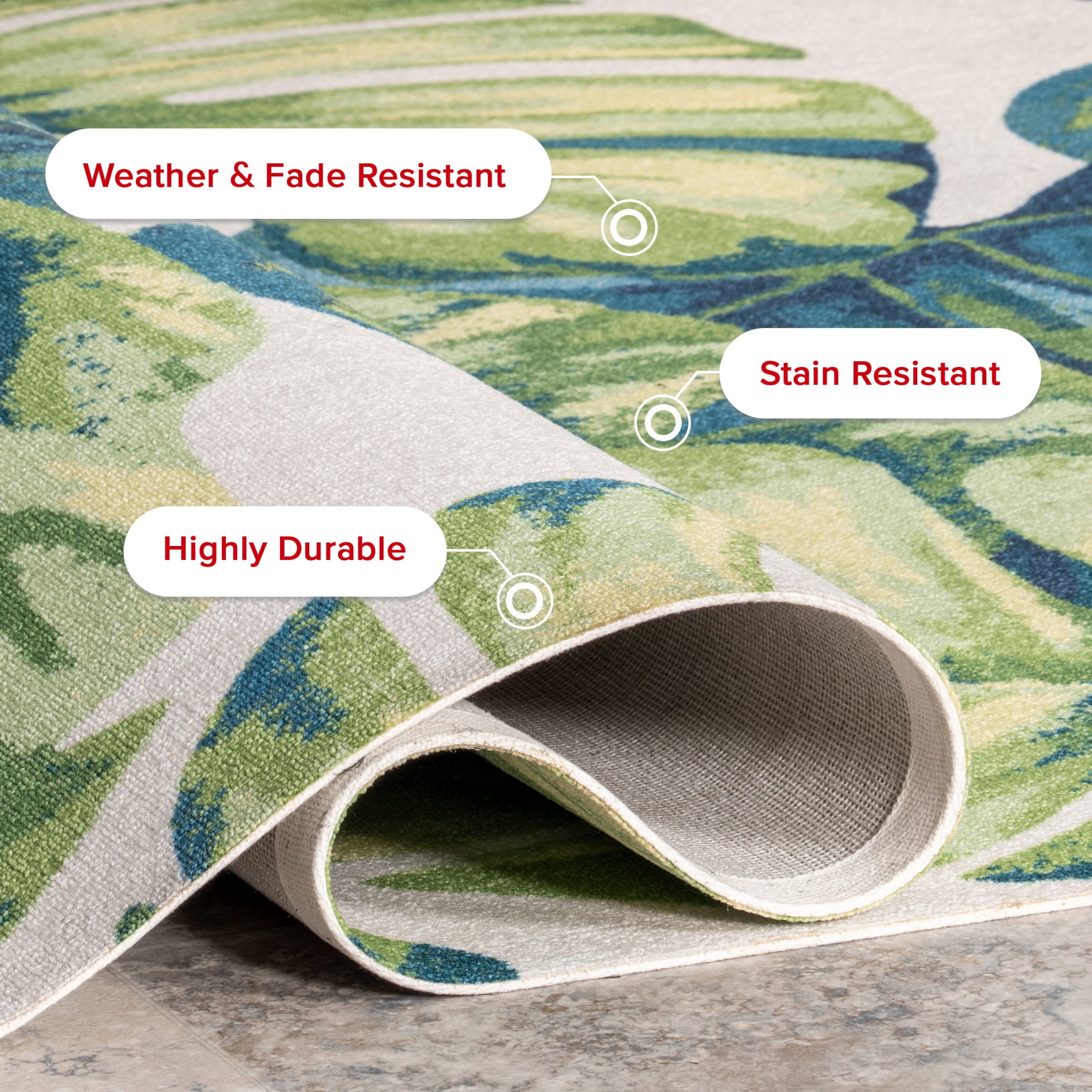 nuLOOM Lisa Floral Indoor/Outdoor Area Rug, 3' x 5', Lisa Green Multicolor
