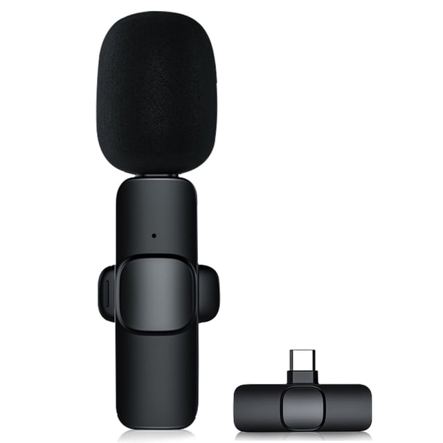 Amdohai Microphone Lavalier Sans Fil pour Conférence, Cours en Ligne, Jeu, Spectacle en Direct Microphone Mini Sans Fil Compatible avec iPhone et Android
