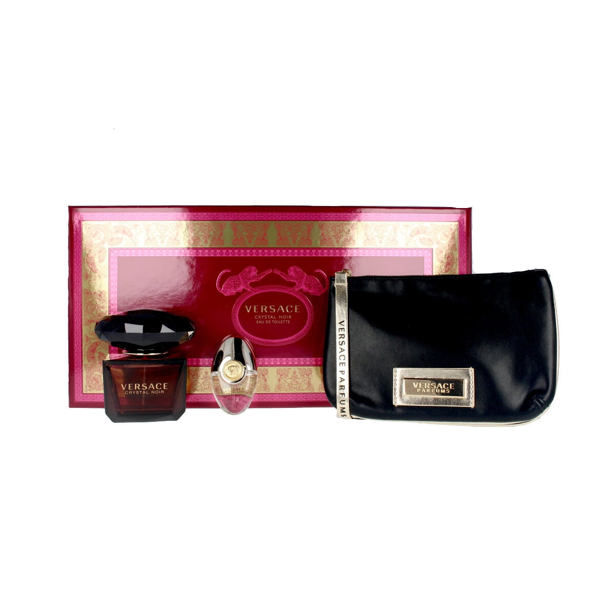 smokkel Shuraba regeren Versace Crystal Noir Gift Set for Women - 3.0oz EDT + 10ml Travel Spray +  Bag - Walmart.com