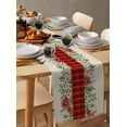 thumbnail image 3 of Table Runners 72 Inches Long Dress Scarves, Christmas Winter Farmhouse Kitchen/Dining Table Runner, Coffee Tablerunners, Green Leaves Red Vintage Buffalo Plaid 13x72 Inch, 3 of 7