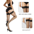 thumbnail image 5 of Manzi Women Fishnet Thigh High Stockings for Women Knee Highs with Silicone Lace Top, 5 of 7