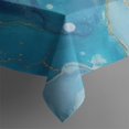 thumbnail image 4 of Blue Gold Wave Marble Pattern Rectangle Tablecloth 60"x120",Waterproof Polyester Rectangle Table Cloth, Wipeable Spillproof Polyester Tablecloth for Dining, Camping, Indoor and Outdoor, 4 of 6